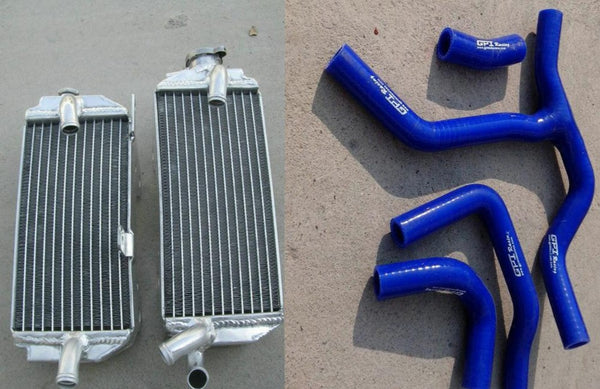 Aluminum radiator + Blue Silicone hose for HONDA CRF450R 2013 2014 13 14
