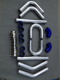 2.25" inch 57mm universal aluminum intercooler turbo pipe piping kit + blue hose
