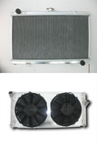 Aluminum Radiator+ Shroud+ Fans for NISSAN 180SX silvia S13 SR20DET 1989-1994 MT
