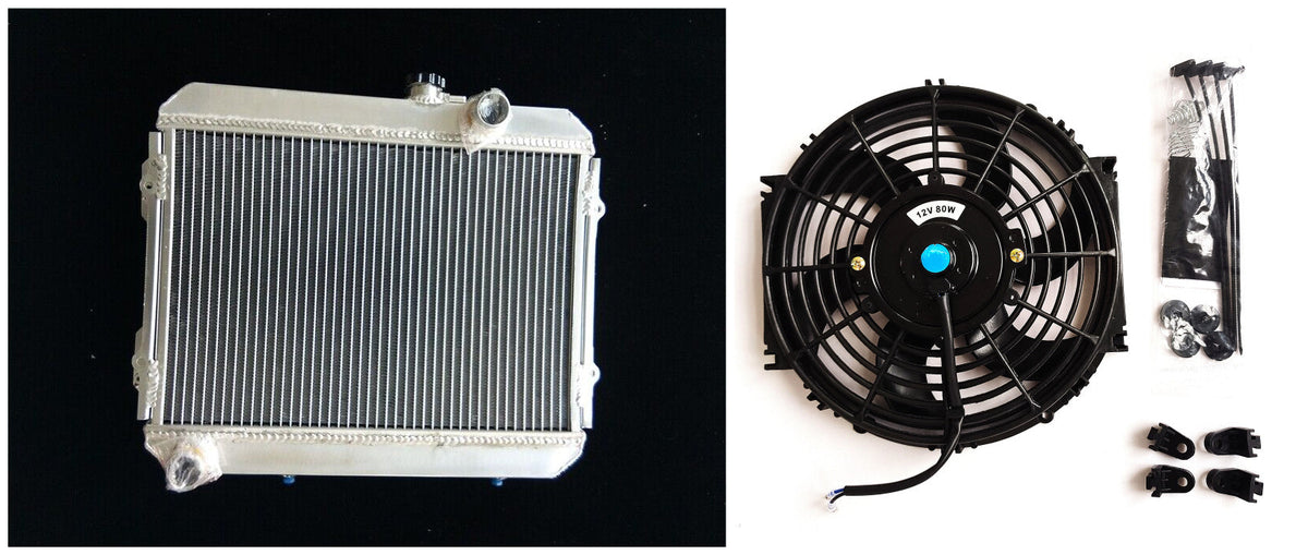 Aluminum Radiator & fan for Toyota Corolla KE30 KE38 KE55 KE70 1974-19 ...